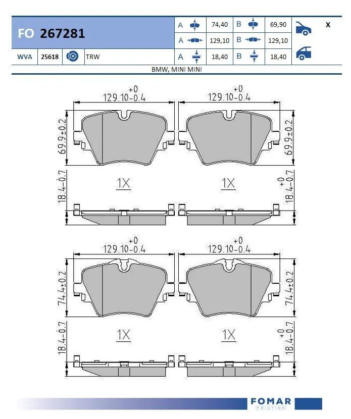 Brake Pad Set, disc brake
